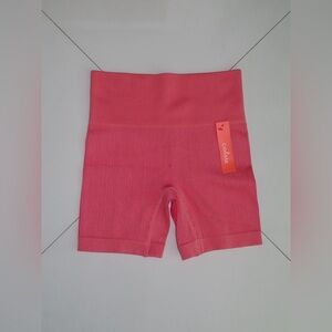 Colsie Vibrant Pink Ribbed Athletic Shorts